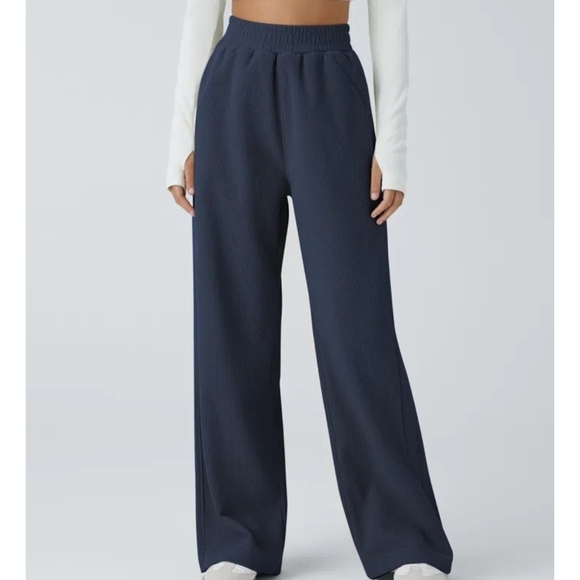 HALARA Pants - Halara Courdoroy Wide-Leg Navy Trousers